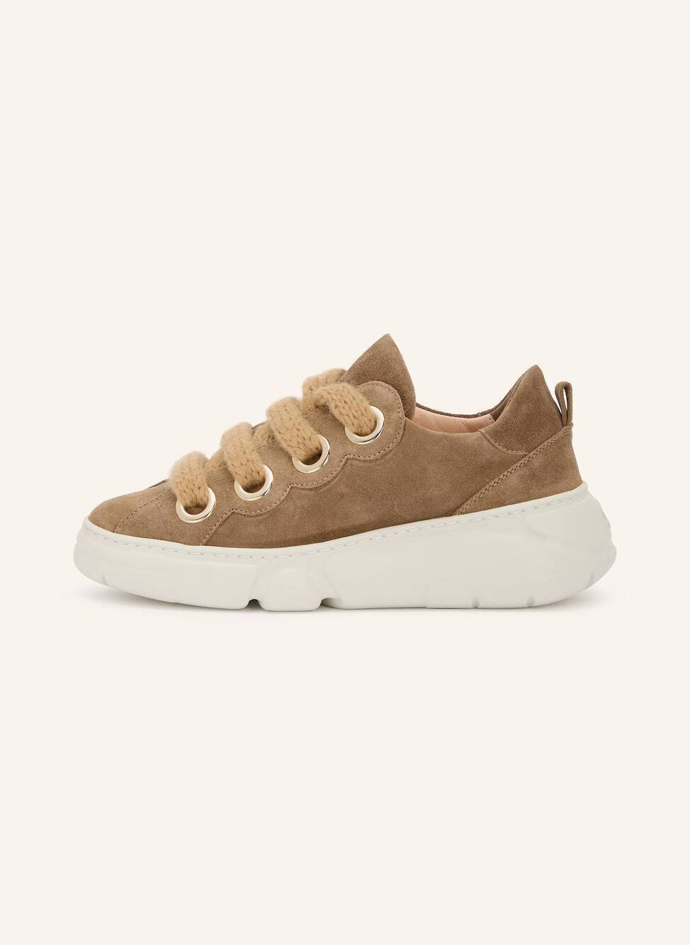 NEW AGL women's soft bubble chunky sneakers in taupe